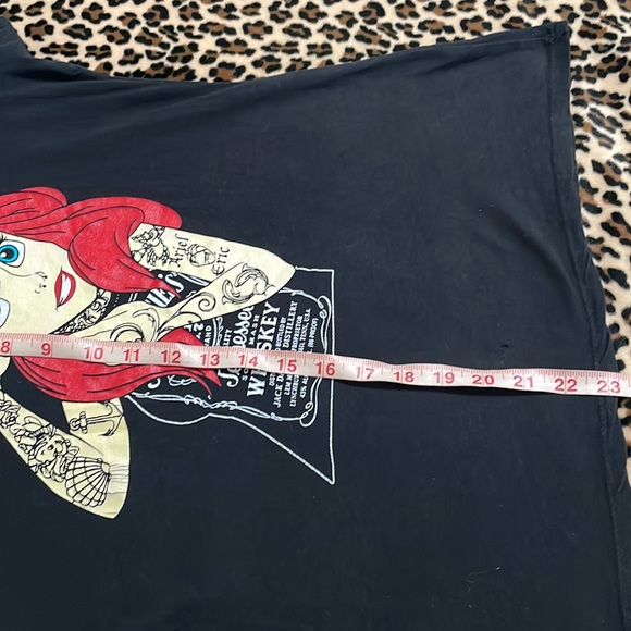 Disney Punk ARIEL Black TShirt Tattooed Rock Goth Emo Grunge Little Mermaid Red - Picture 6 of 14